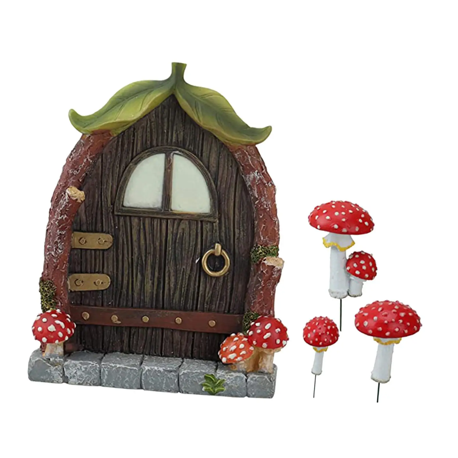 

Resin Fairy Door Miniature Wonderland Ornament Fairy Garden Accessories for Outdoor Decoration Garden