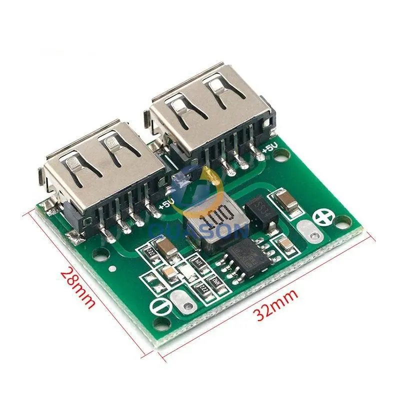 9V 12V 24V to 5V DC-DC Step Down Charger Power Module Dual USB Output Buck Voltage Board 3A Car Charge Charging Regulator 6-26V