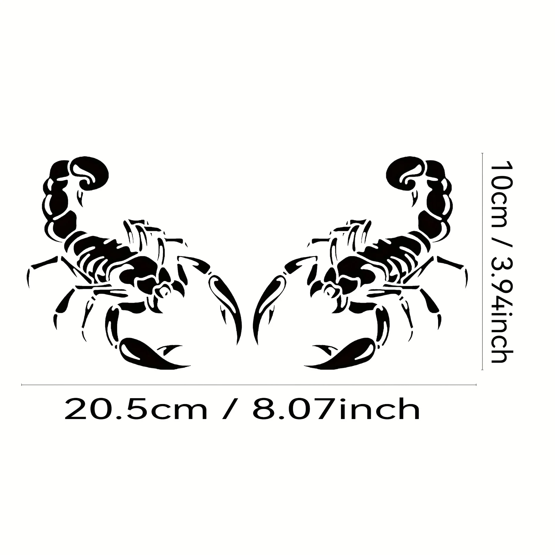 2Pcs Cool Scorpion Silhouette Vinyl Sticker Graphic Decal for Car Motorcycle Rearview Mirror Helmet Scooter Water Bottle