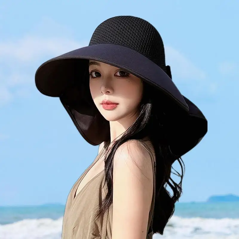 Women Sun Hat Sun Protection Wide Brim Sun Hats For Women Sun Protection Hat With Removable Shawl For Hiking Outdoor Summer