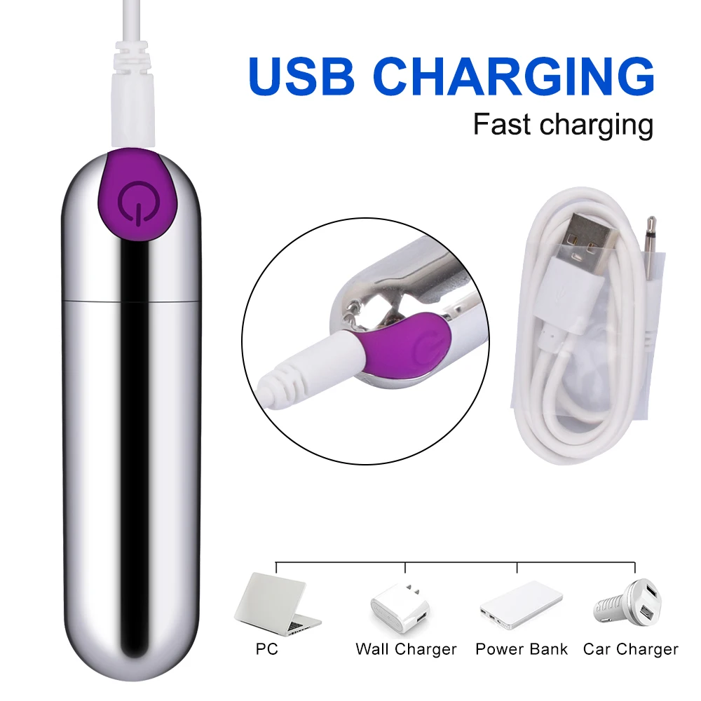 شحن USB 10 سرعات رصاصة صغيرة دسار الهزاز المهبل الشرج مدلك للإناث الكبار الجنس لعب للنساء البظر محفز #3