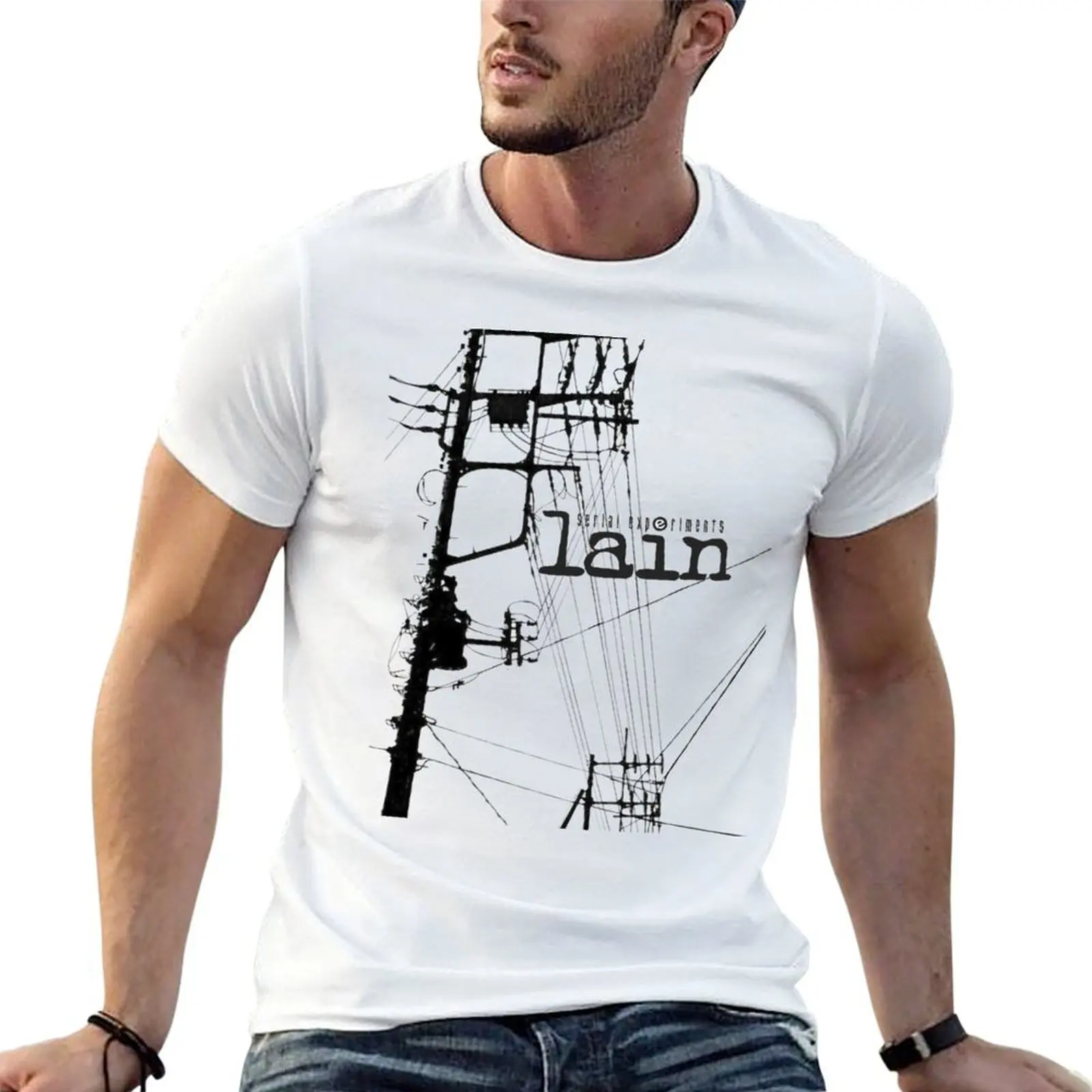 

Lain, anime, Serial Experiments T-Shirt man t shirt cotton high quality essential t shirt T-Shirt