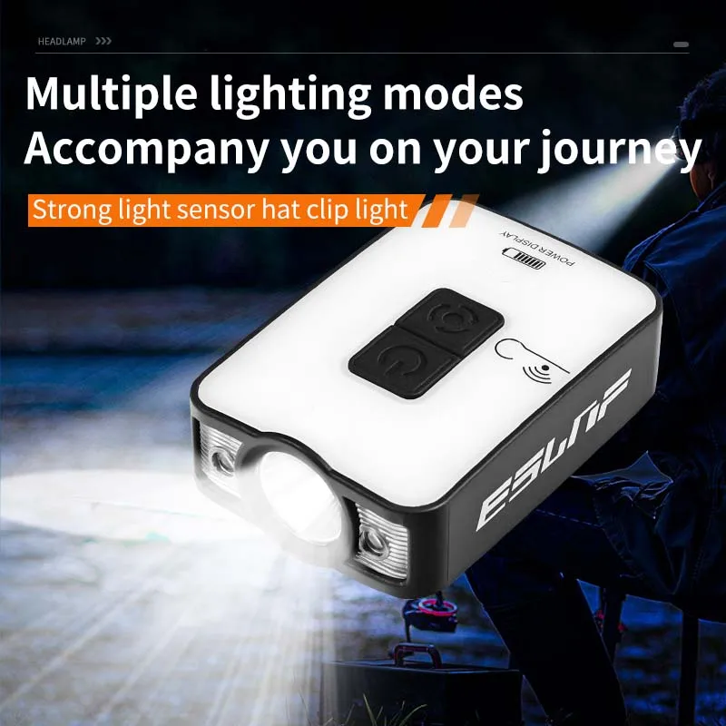 ESLNF Camp Led Headlamp Waterproof Induction Headlamp Rechargeable Outdoor Fishing Light