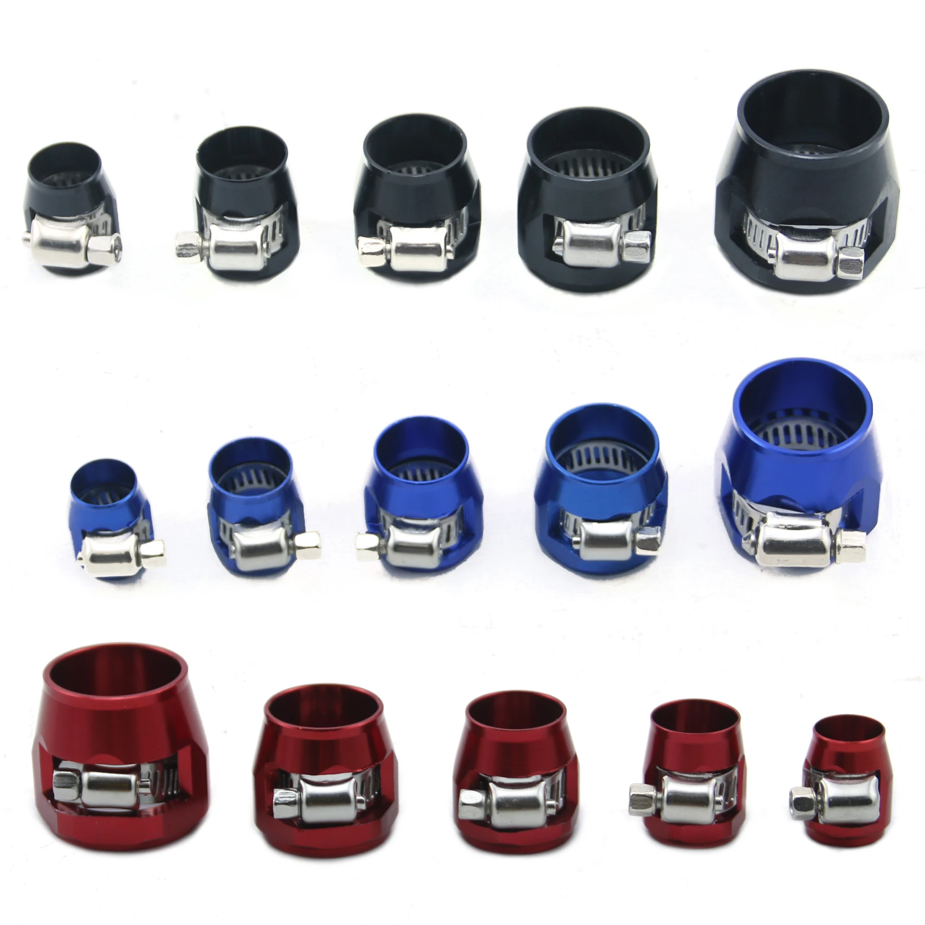 1PC Car Hose Finisher Clamp Radiator Modified Fuel Pipe Clip Buckle Oil End Finisher Fit For Most  AN4 AN6 AN8 AN10 AN12