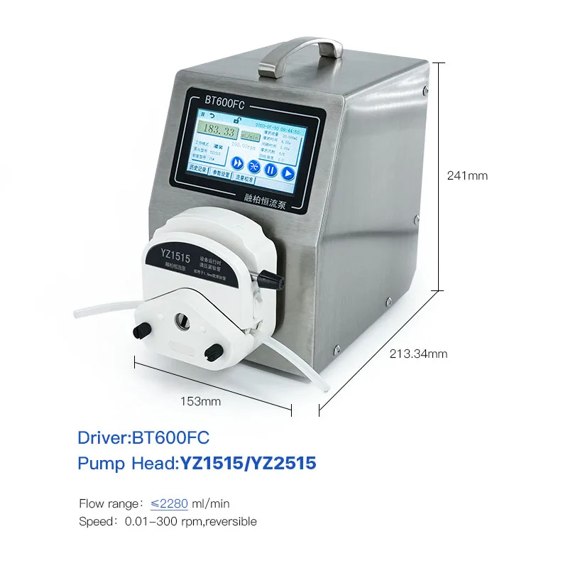 

BT600FC Peristaltic Pump Filling Machine, Small Batch Filling Of Liquids Such As Medical Drugs And Cosmetics,0~2.2L/min