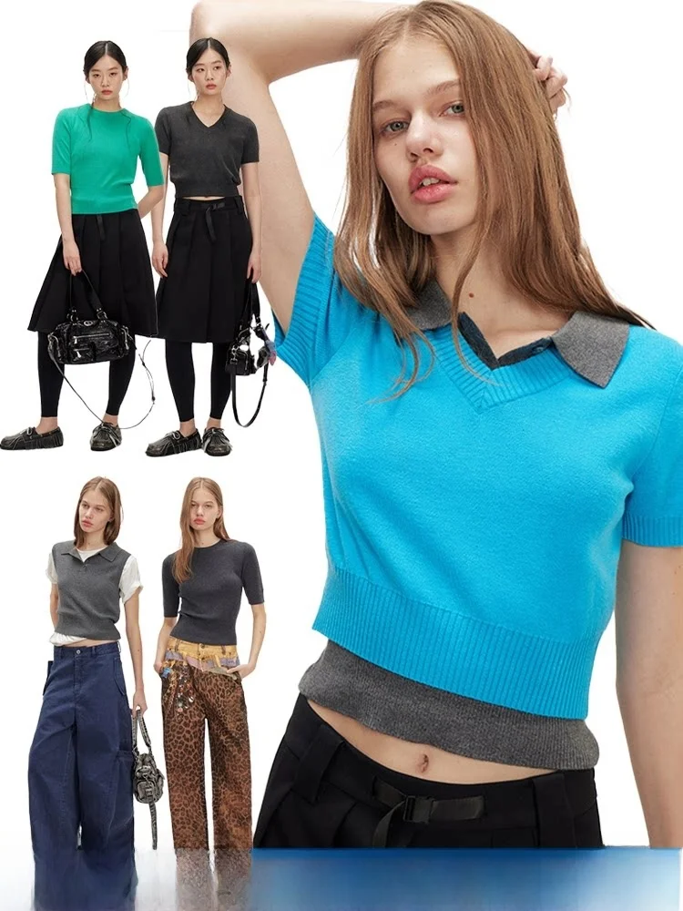 

Slim Fit Color Ne Knitwear f Sve Women's Sle Spring Faion New Arrival Casual Comfortable Polyester Fiber