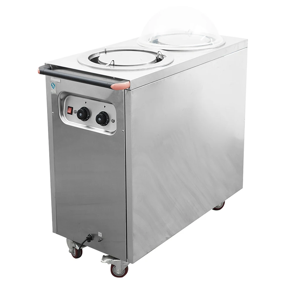 Commercial Kitchen Plate Warmer 1or 2 Head  Electric Dish Warming Mobile  Cabinet Trolley Cart Plate Warmer Cart