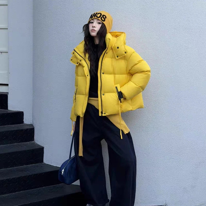 Overjas Witte Eendendons Vrouwen Warme Vrouwen Donsjack 2025 Winter Nieuwe Hoge Kwaliteit Capuchon Vrouwen Donsjack Mode Parker H767