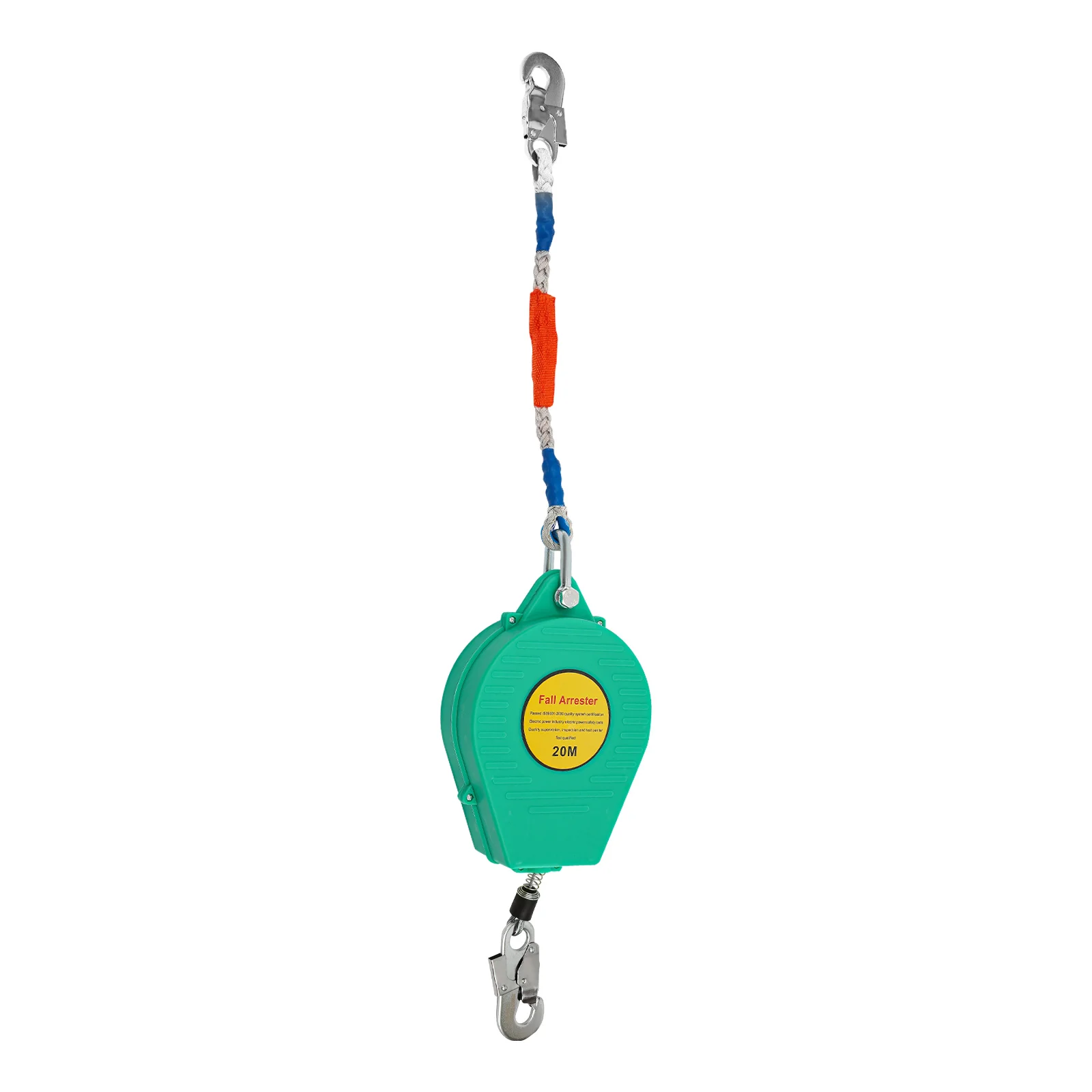 65.62 ft Self-Retractable Fall Arrester, Fall Arrester Fall Protection Equipment for Aerial Work, Max Load 150 kg (20m, Green)