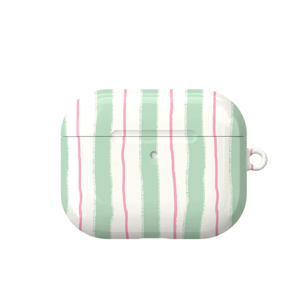 Retro Striped Case Suitable for AirPods4 Pro3 Pro Hard Glossy Protective Case,Holiday Gifts for Friends Family