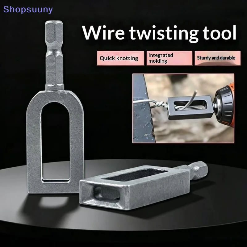 [SU]1PC Large Diameter Multi-Functional Wire Twisting Tool Standard Hexagonal Shank Compact Size Iron Wire Knotting Connector