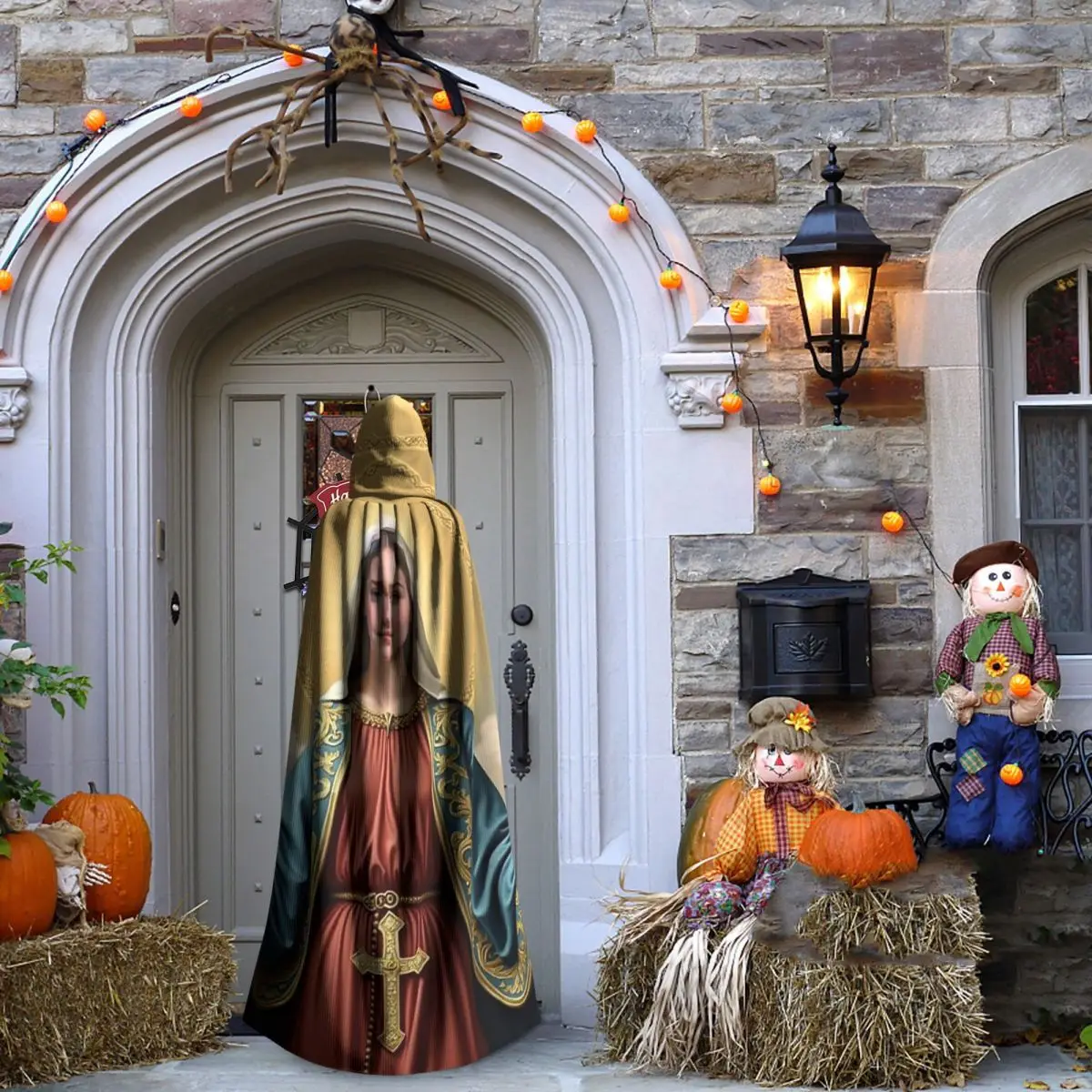 カトリック聖母マリアロングフード付きマント魔女中世コスチュームコスプレケープハロウィンヴァンパイア大人ユニセックス