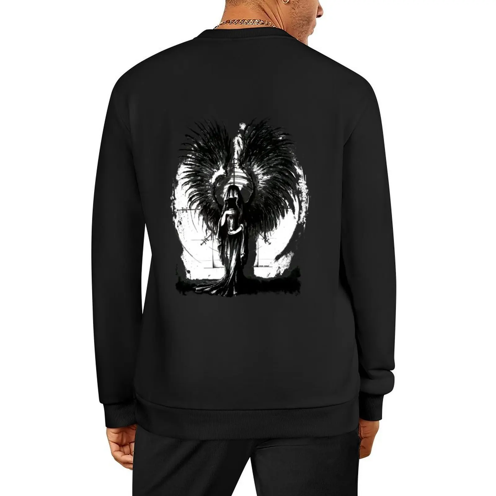 

Angel of Death - Ink Drawing (Black) Pullover korean clothes autumn fashion men sweatshirts
