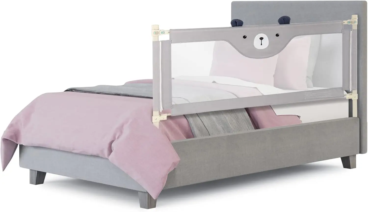 

Bed Rail For Toddlers, 69’’ Extra Long, Height Adjustable & Folding Baby Bed Rail Guard W/Breathable Mesh & Double Safety Child