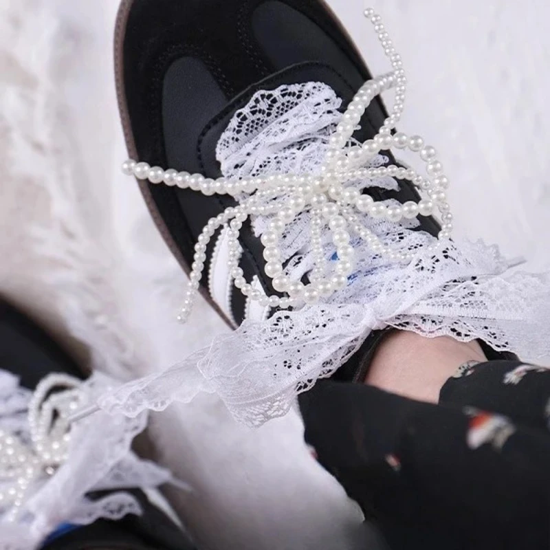 1pair Lace 2.9CM Width Flat Shoelace for Sneakers Shoelaces for Women Casual Shoes Black White Shoe Laces Accessorices