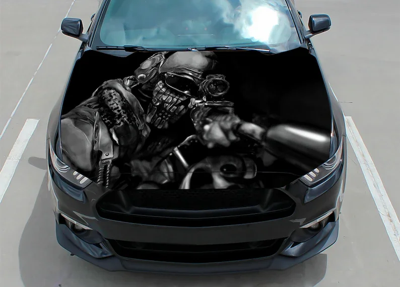 

Car Hood Decal Vinyl Sticker Graphic Wrap Decal Sniper Cod Duty Truck Decal Truck Graphic Bonnet Decal, Skull F150, Jeep, CUSTOM