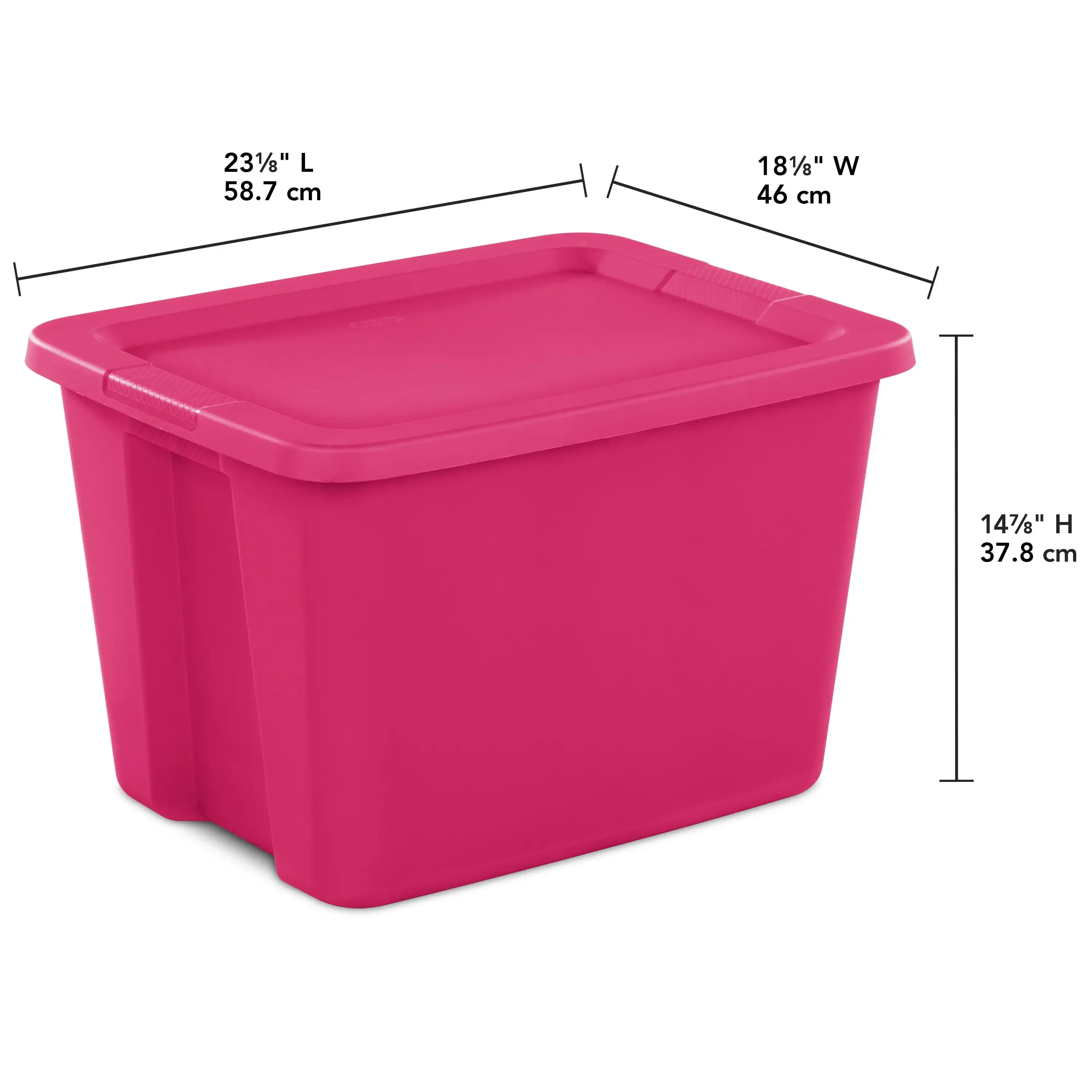 Sterilite 18 Gallon Tote Box Plastic, Fuchsia Burst, Set of 8