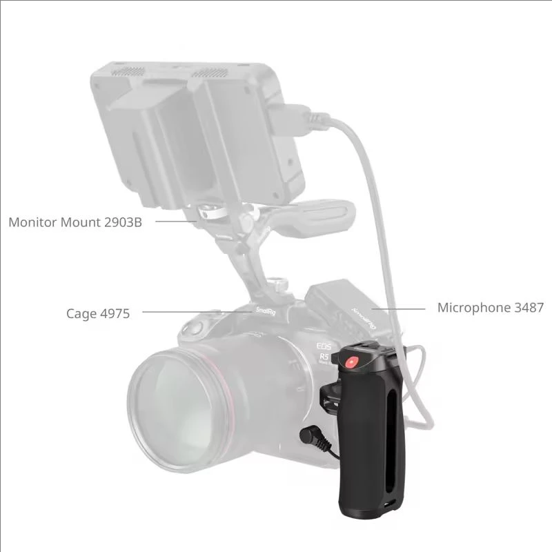 Боковая ручка SmallRig с триггером Rec (1/4 дюйма-20 винтов) 4928 для камер Sony A7S III/FX3/FX30/A6600 Canon FUJIFILM Panasonic