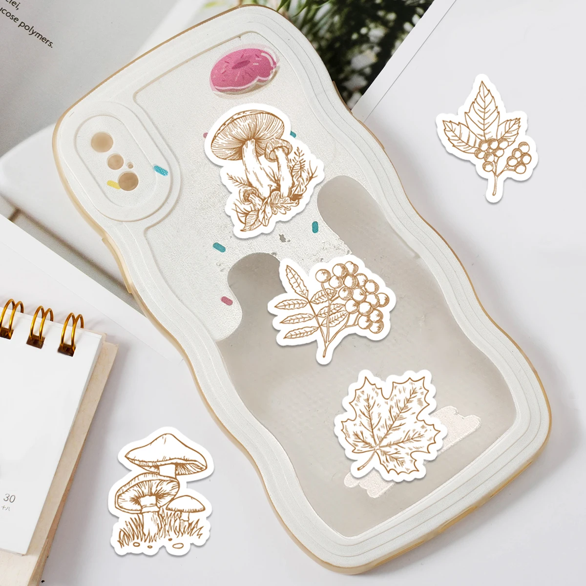 Etori Life 46pcs Forest dance creative plant retro style DIY Decoration Student Stationery Notebook Diary Journal Stickers