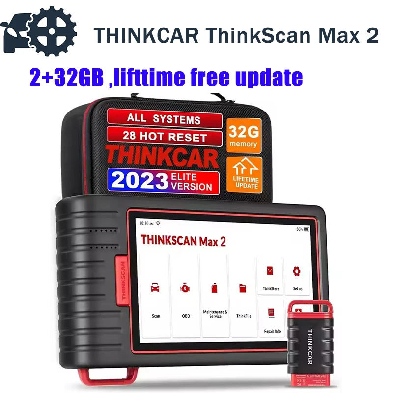 

THINKCAR ThinkScan Max 2 max2, новая версия, 2024 полноценная система, бессрочный AF DPF IMMO 28, Сброс OBD2, сканер с поддержкой CANFD