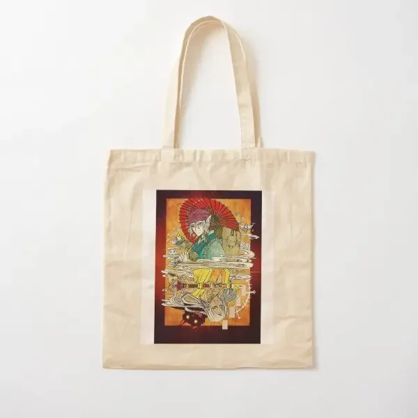 

Kusuriuri Go With Moon Eyes Wolf Princes Canvas Bag Women Fashion Handbag Travel Shopper Fabric Grocery Unisex Ladies Tote