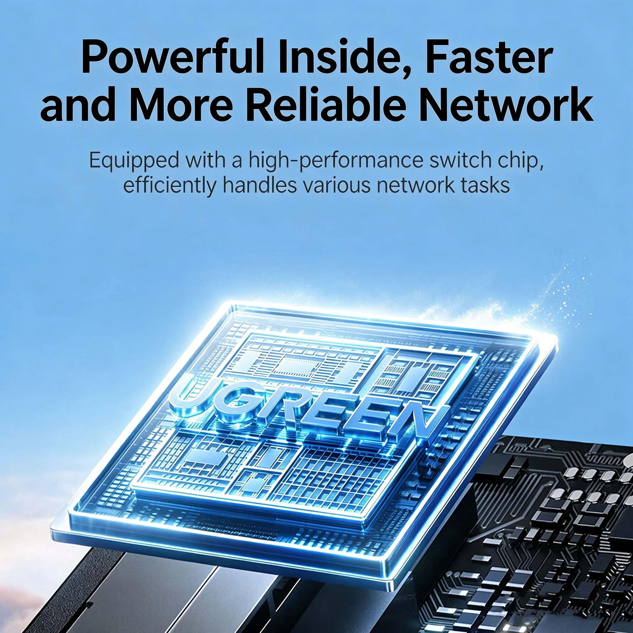 UGREEN 5 Port 100Mbps Ethernet Switch CM931 Steel Shell 4KV Lightning Protection RJ45 Network Hub Splitter Plug and Play