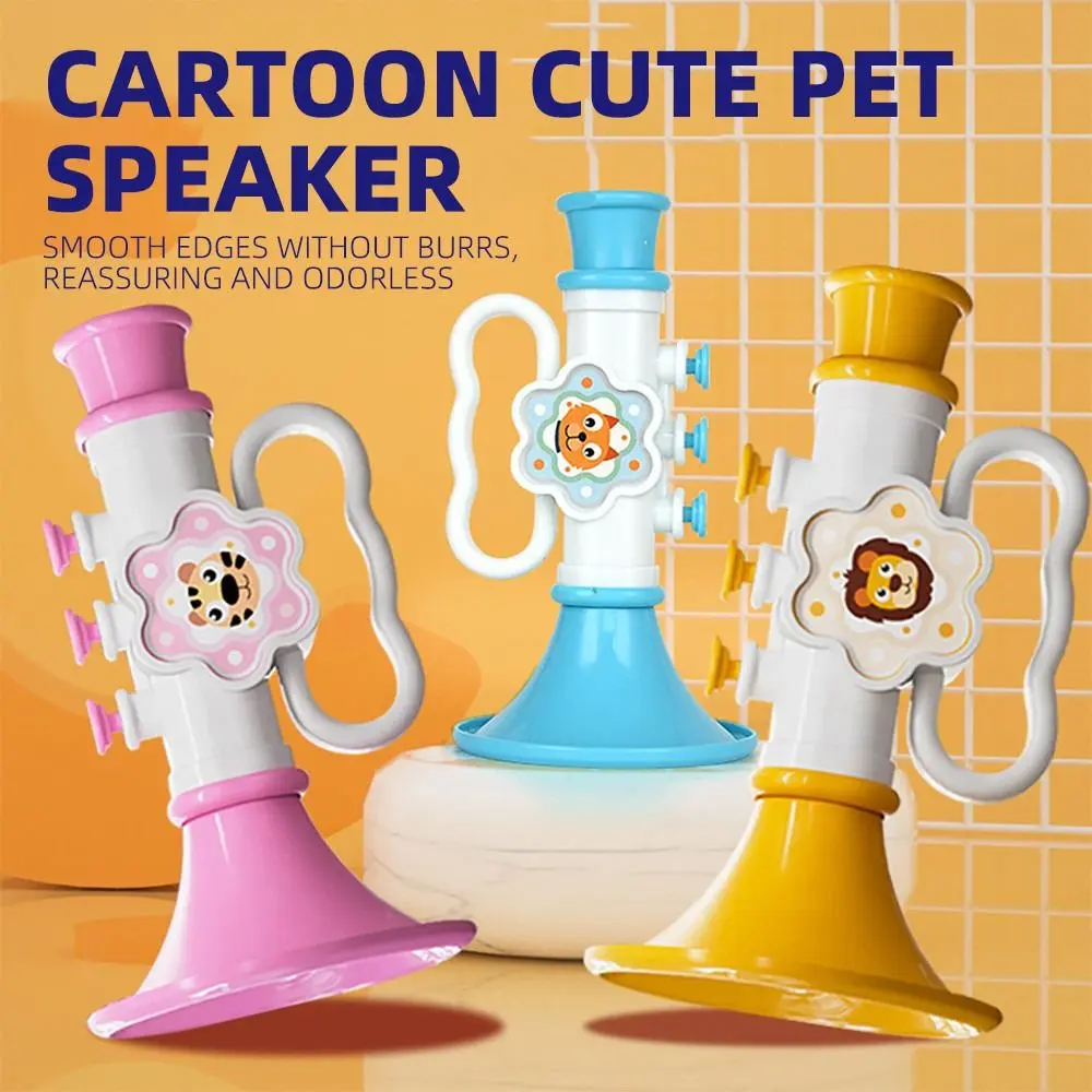Early Learning Mini Blowing Trumpet With Hanging Rope Speech Enhancement Horn Toys Cartoon Musical Instrument Trumpet Toy Gift