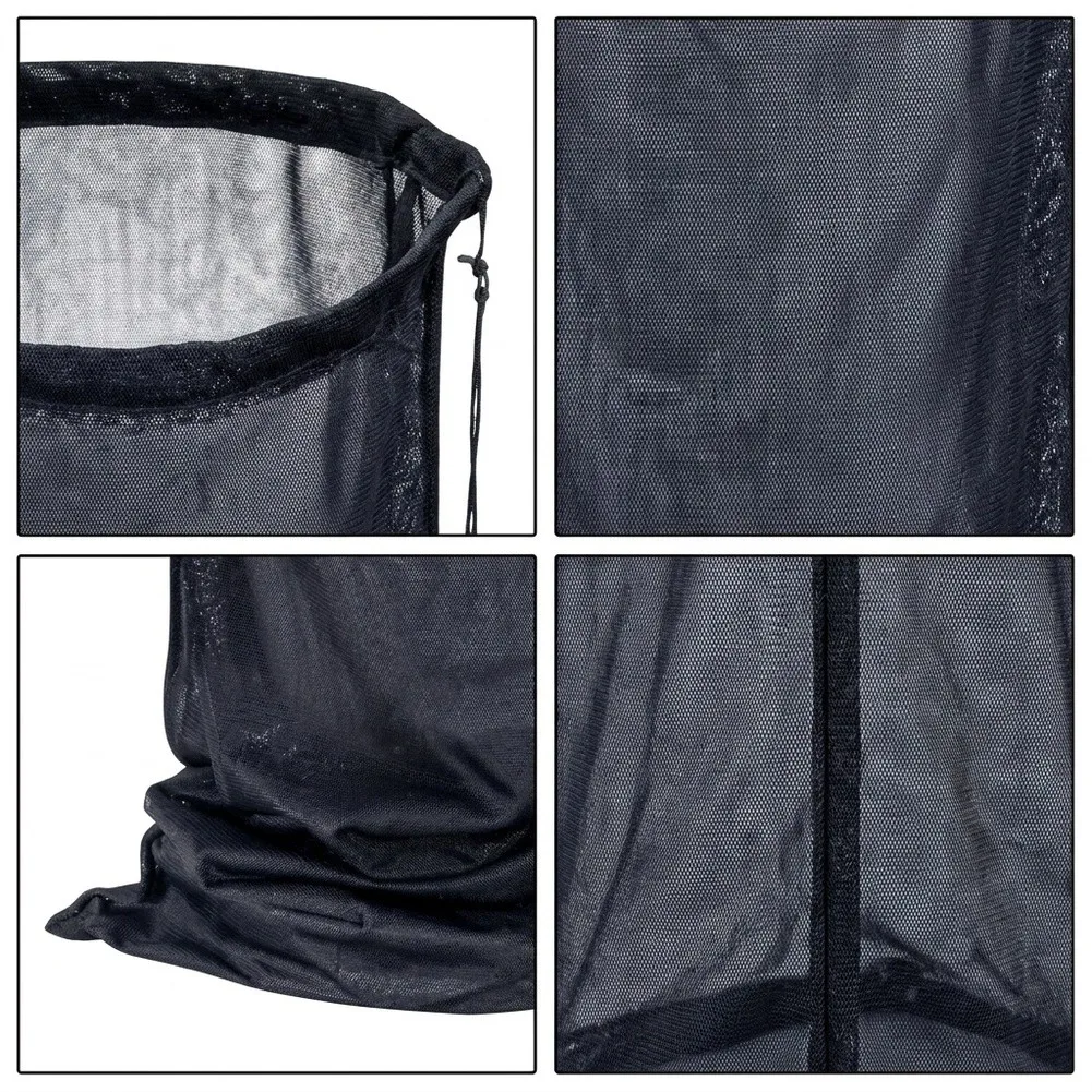 Yard Debris Catch Sack Garden Branch Crusher Mesh Discharge Pouch With Drawstring Heavy-Duty Garden Waste Collecting Accessory