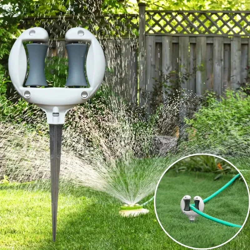 2pcs ABS Garden Hose Guide Spike Water Pipe Positioning Roller Holder Yard Lawn Irrigation Accessories