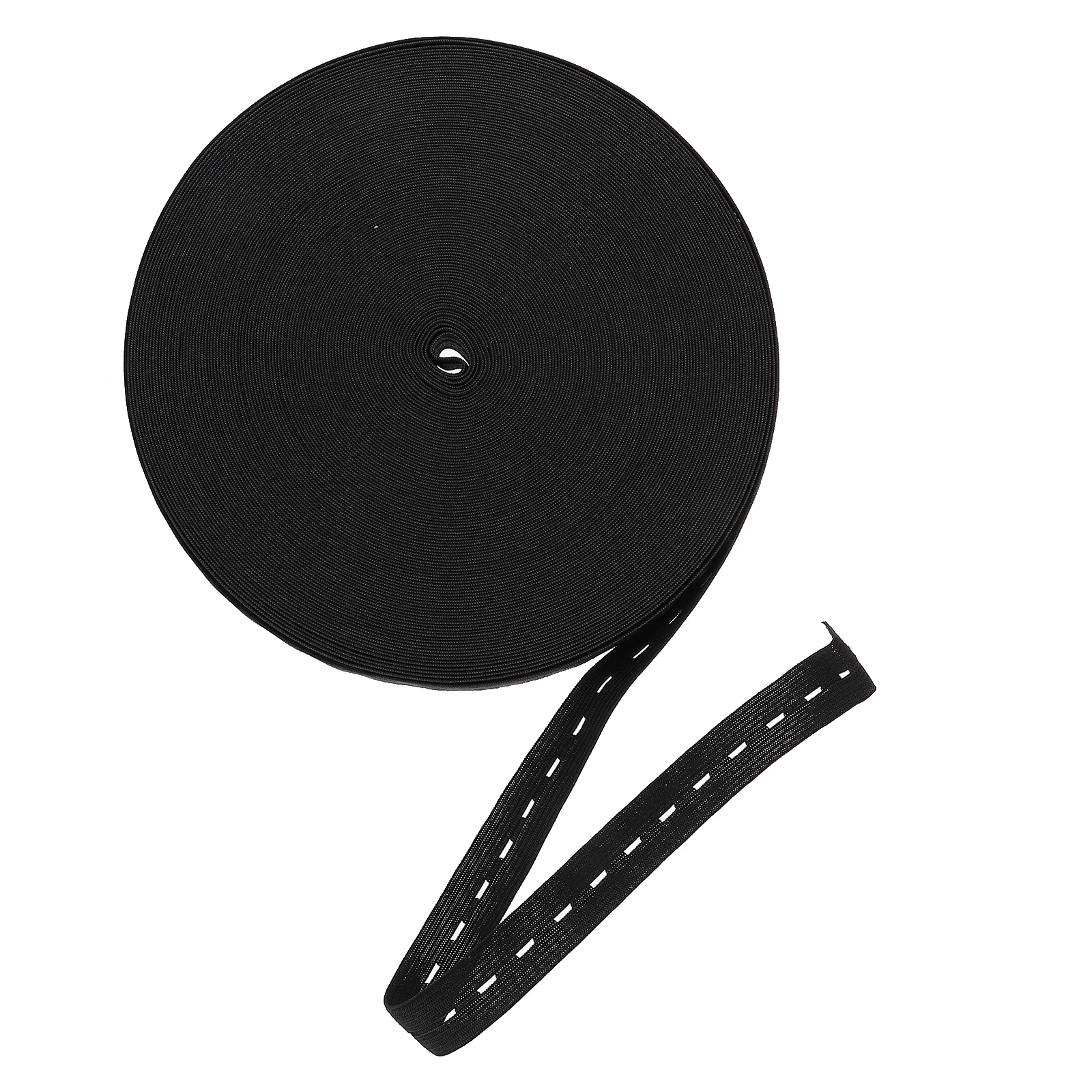 

1pcs 1 Roll Flat Buttonhole Elastic Band Spool Diy Knit Stretch Waistband For Sewing Craft Fabric Hem Adjustable Ribbon Hook