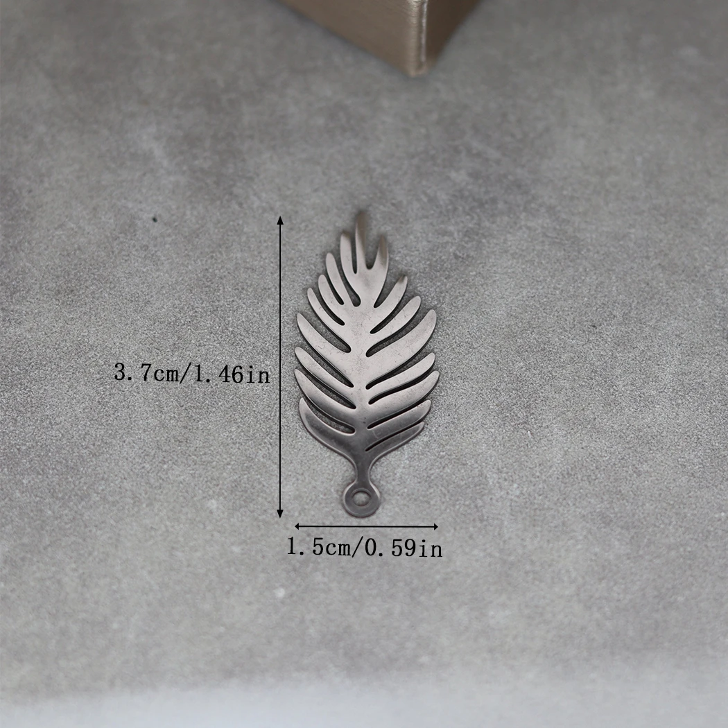 3pcs Stainless Steel Leaves Charm Pendant Feather Charms Earring Connector For Jewelry Making DIY Craft Accessories