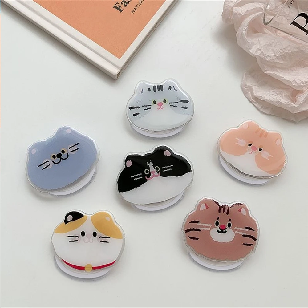 Korea Cartoon Cute Cat Garfield Magnetic Holder Grip Tok Griptok Phone Stand Holder Support For iPhone For Pad Magsafe Smart Tok