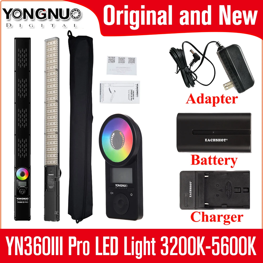 Yongnuo YN360III YN360 III Pro LED Video Light 3200K-5600K RGB Photo Light Light for Video Recording w Remote YN360III