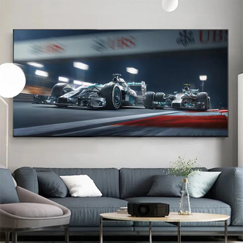 

F1 Racing Car on The Track Car Posters and Prints Canvas Paintings Nordic Home Wall Art for Living Room Bedroom Decoration