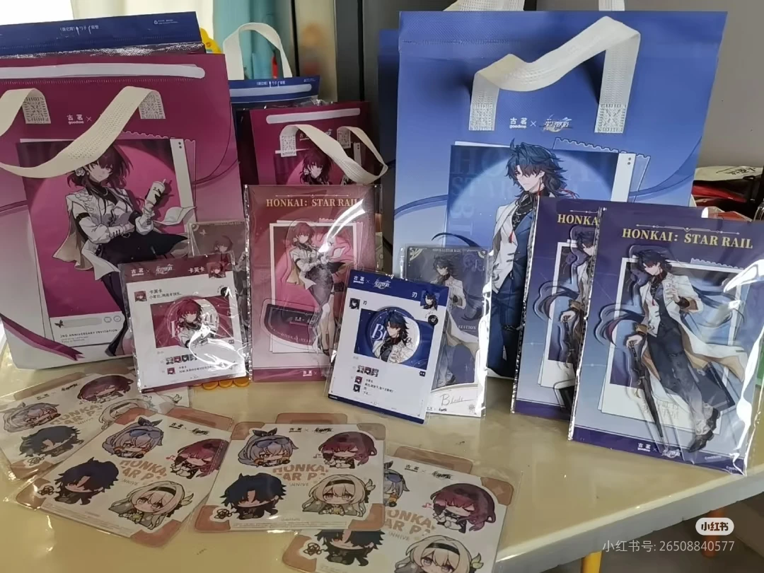 

Honkai：Star Rail X Goodme Official In Stock Kafka Blade Acrylic Stand Tinplate Badge Thermal Bag Plastic Cup Flash Film Sticker