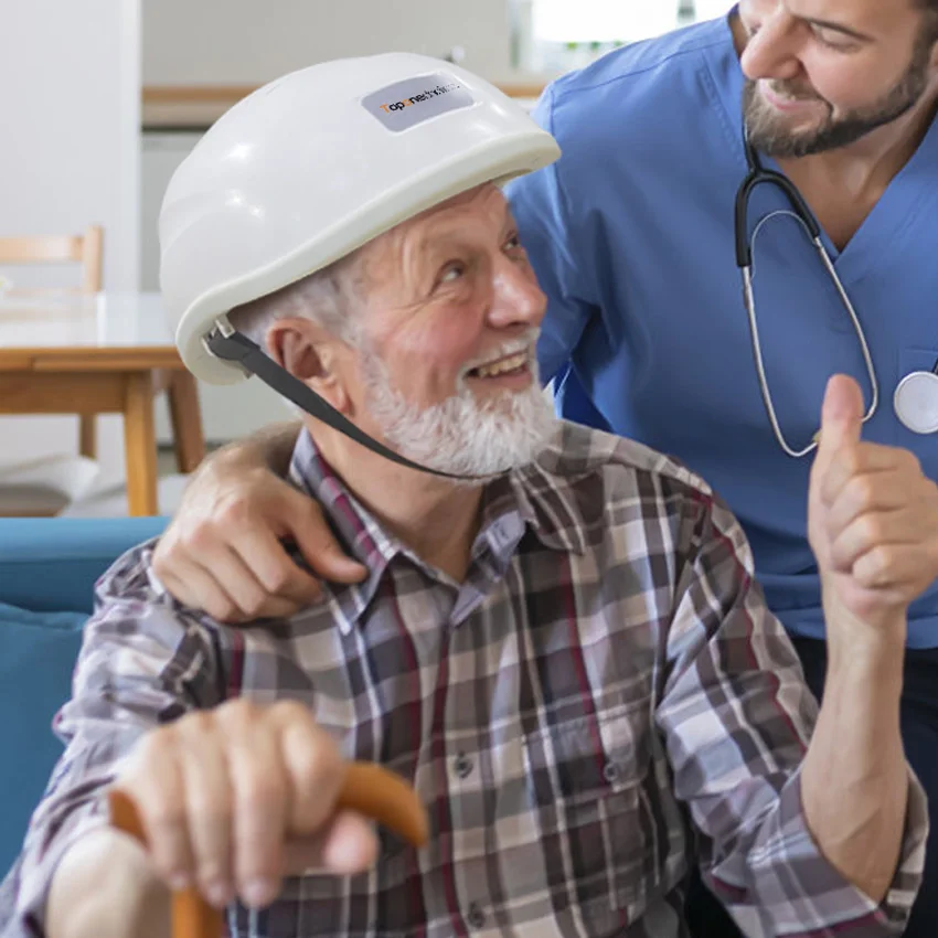 

Photobiomodulation Brain Wave Helmet 810nm Infrared LED Light Therapy For Stroke Parkinson Disease Mental Illness Treatment