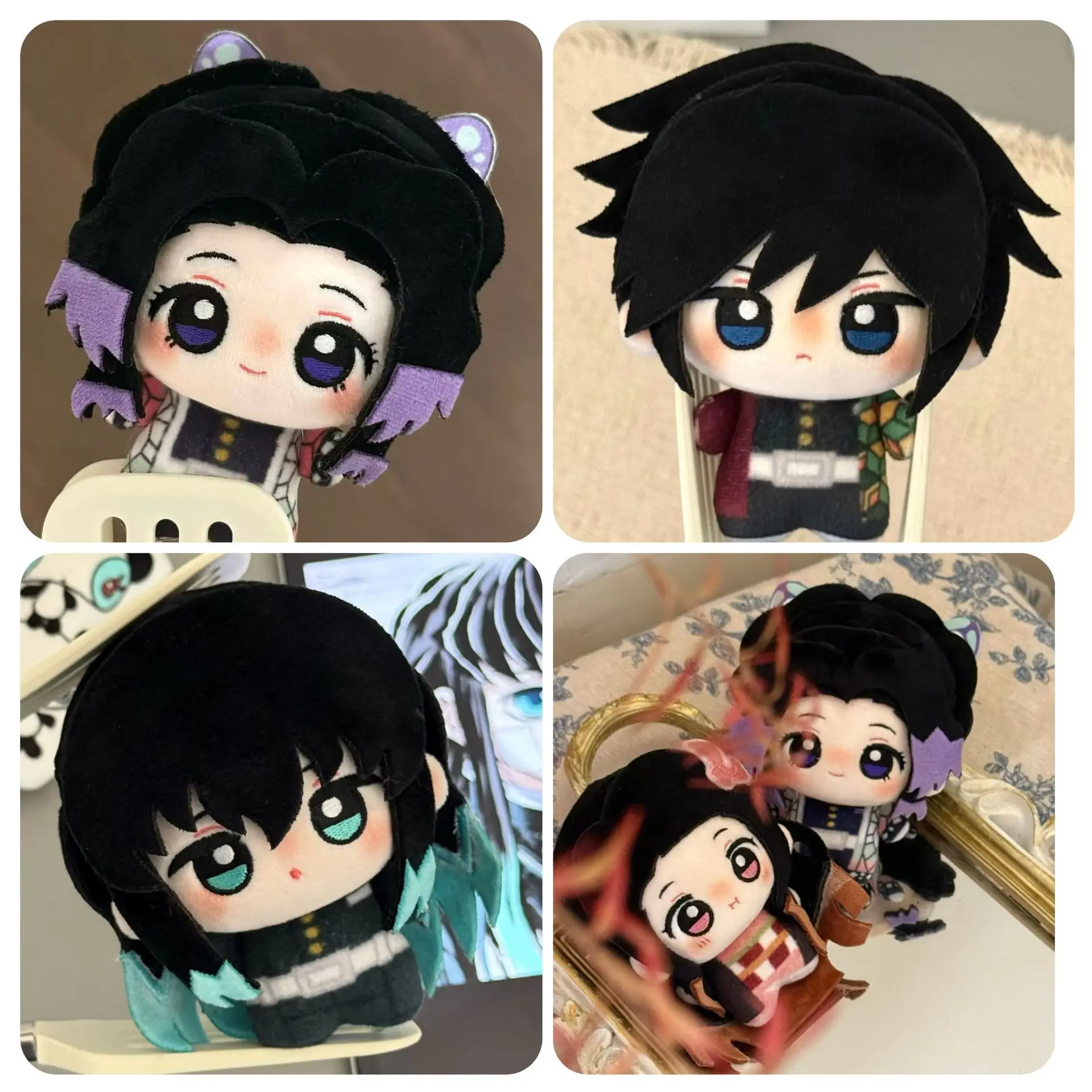 Kawaii Demon Slayer Plush Doll Kochou Shinobu Anime Cartoon Tokitou Muichirou 10CM Plushies Stuffed Keychain Bag Pendant Gifts