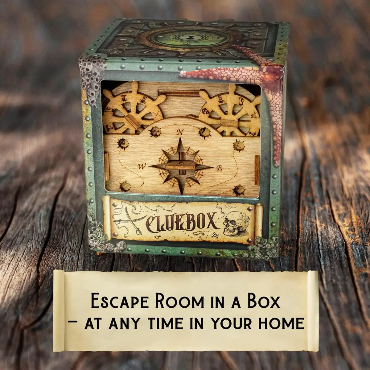 Cluebox – Davy Jones Locker – Escape Room-Spiel – Puzzle-Box – Geschenkbox – 3D-Holzpuzzle für Erwachsene – Holzpuzzle – Denktee