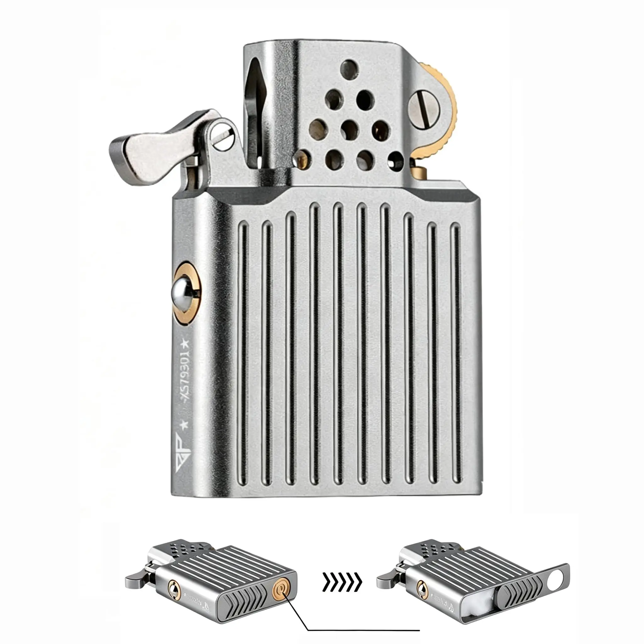 CNC Aluminum Alloy Lighter Insert for Regular Zippo Zorro 902 902S 912 912S Wick Sealed Base Anti-Shift Vintage Durable EDC Men