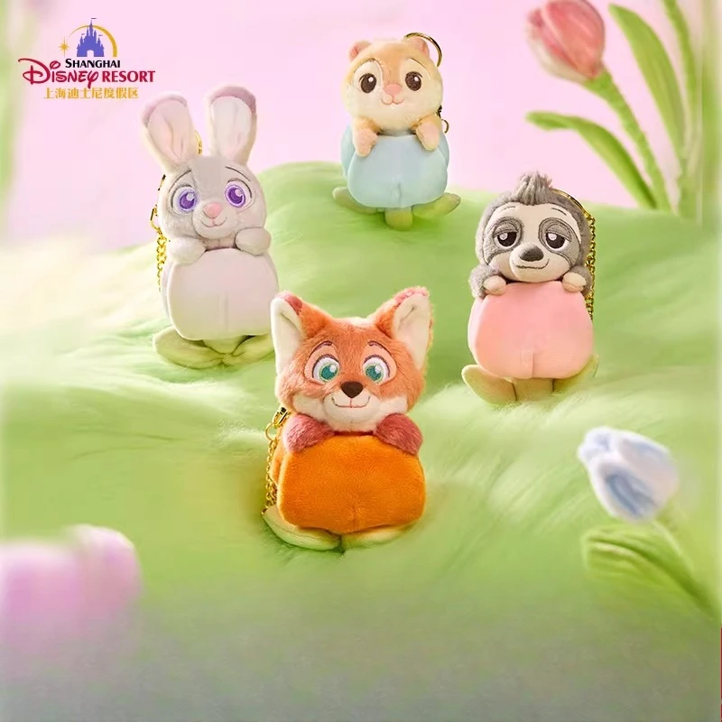 

Shanghai Disneyland Cozy Garden Series Zootopia Pendant Cute Cartoon Judy Nick Keychain Hanging Ornament Collection Bag Charm