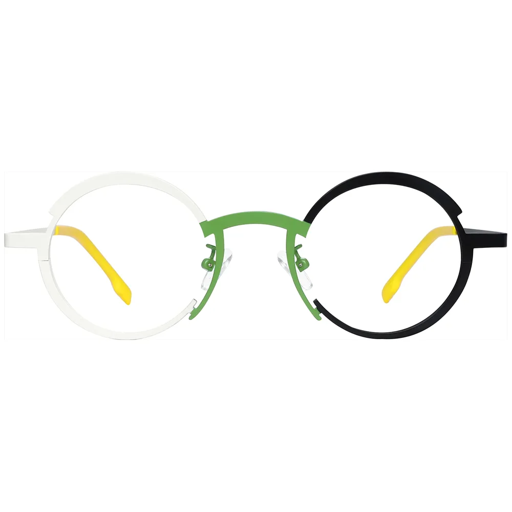 

Оправы для очков FYTOO из титана, ультралегкие, 13,2 г, двухцветные, круглые, с полной оправой, для повседневной носки и модных образов H85773-C4