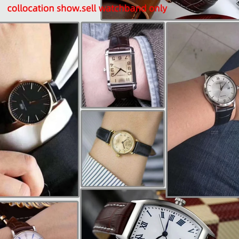 حقيقية جلد البقر حزام الساعات للرجال والنساء ، التمساح نمط سوار ، 18 ، 19 ، 20 ، 21 ، 22 ، 23 مللي متر ، يصلح ل تيسو ، لونجين ، أوميغا ، ميدو