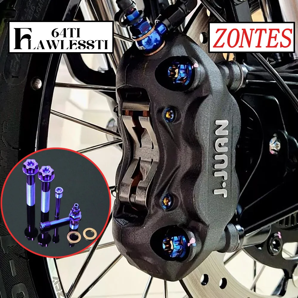 FLAWLESSTI J.Juan Front Bake Caliper Bolt Gr5 Titanium Bolt For ZONTES 368G