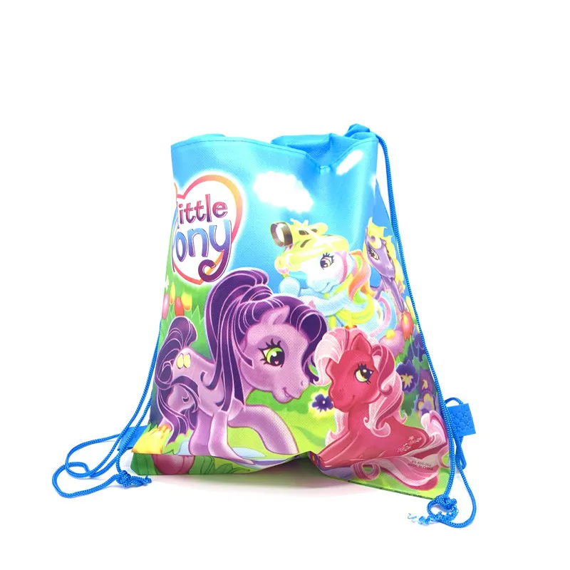 Hot Little Pony Theme Kids Birthday Party Gift Bag For Guest Party Supplies Non-woven Fabrics Shopping Bag Drawstring Backpack