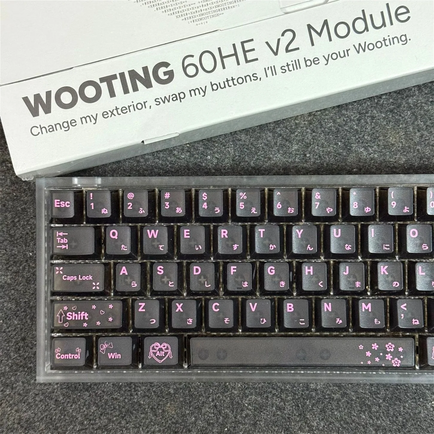 PC Foggy Transparent Keycaps 124 Keys Cherry Profile Shine Through for Wooting Magnetic Switch Keyboard