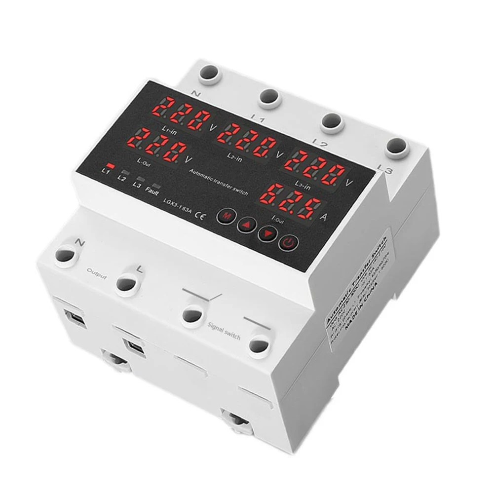 3-Way 63A with Built-in for protection Against Over Voltage Under Voltage and Over Current for Connected Electrical Devices