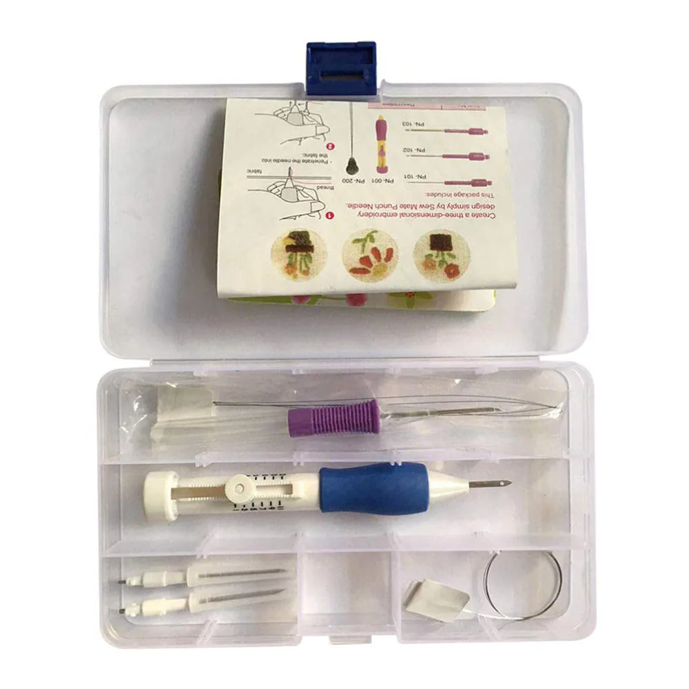 

7pcs/set Crochet Kit Knitting Supplies Punch Needle Embroidery Kits Embroidered Knitting Needle for Stitching Tool Set