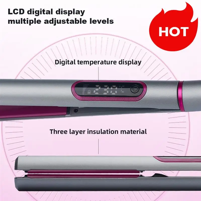 A01V-2 في 1 مكواة فرد الشعر وتجعيد الشعر لتصفيف أدوات تصفيف الشعر المسطحة
