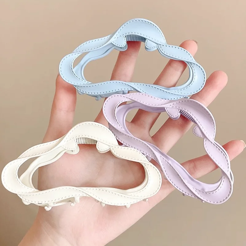 Korean Style Dopamine Colored Cloud Shaped Hair Claws Women Fashion Metal Irregular Geometric Shark Hair Clips