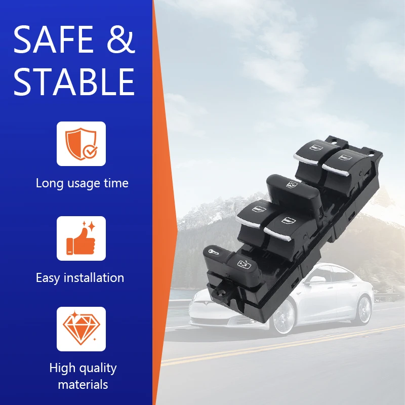 NEW HNROCK 3BD959857 Glass Lifting Switch Suitable for Audi Car Accessories Left Front Window Glass Switch with Frame